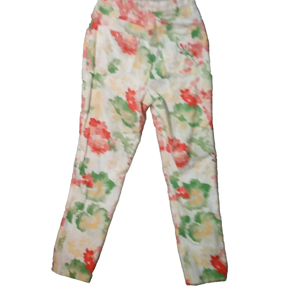 J. McLaughlin Floral Print Jeans Women's Size 4 Stretch Slim (24" x28") - Picture 3 of 8